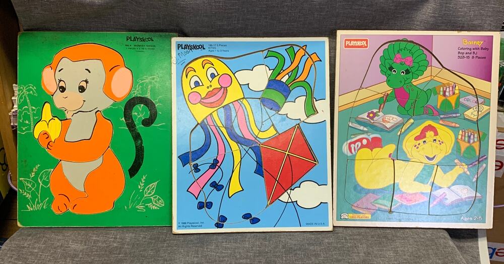 Vintage Children's Playskool First Children's Puzzles - Lot of 3 Complete